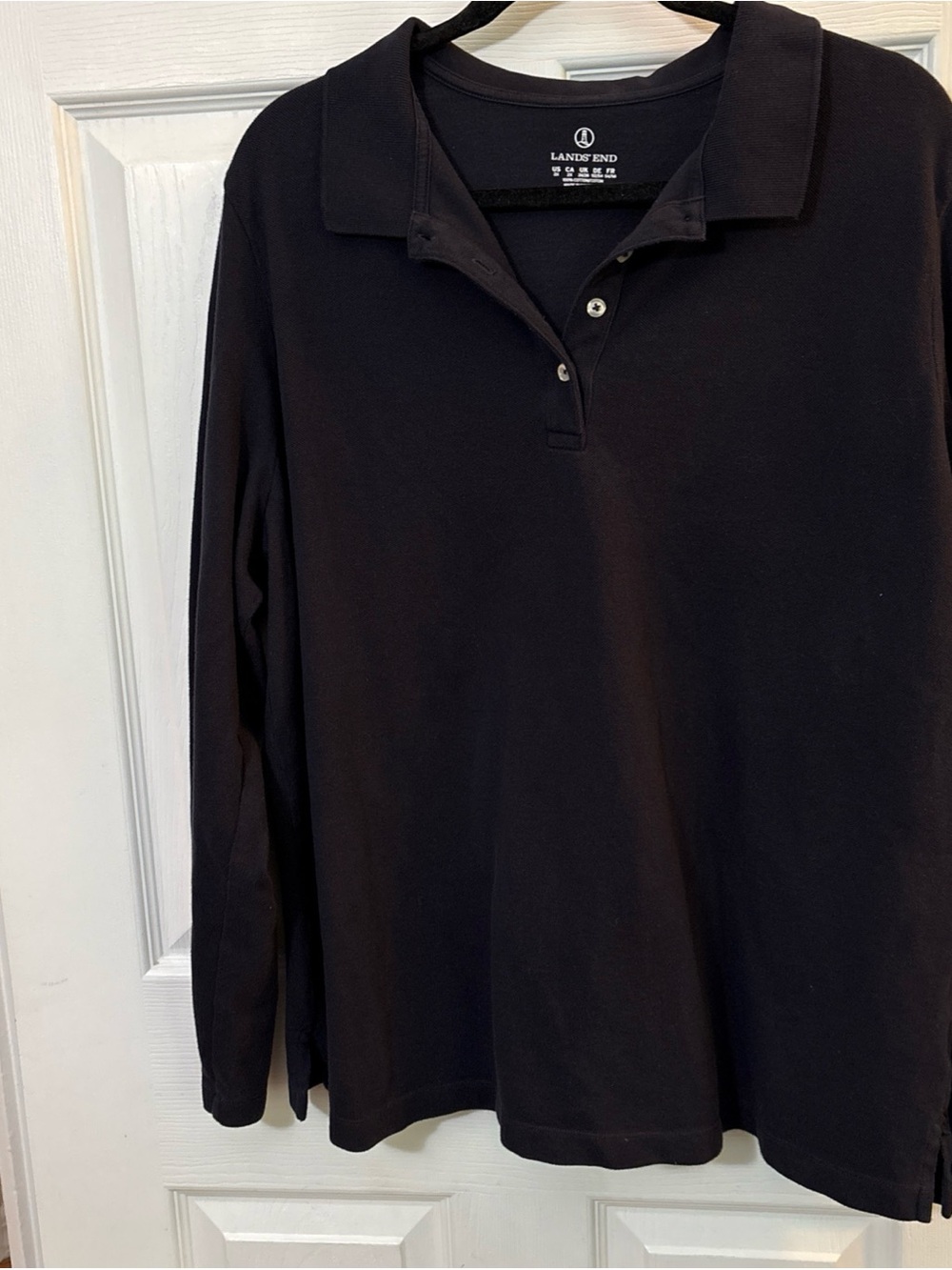 Lands' End navy blue Long Sleeve Polo Shirt
